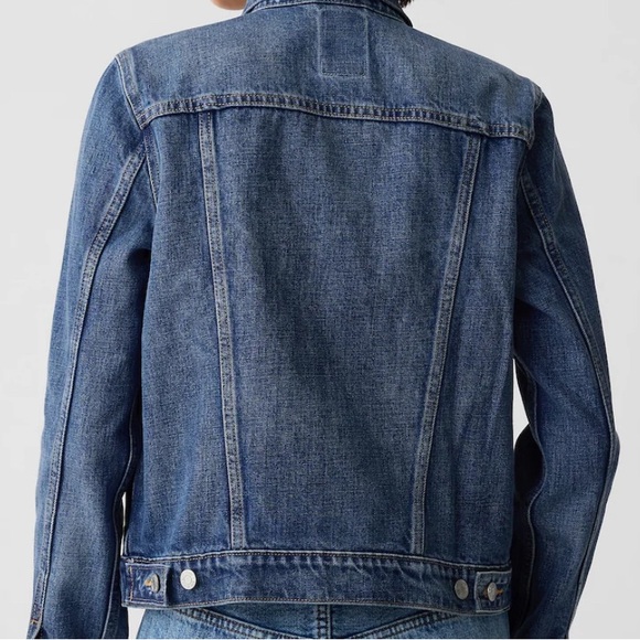 Gap Icon Jean Denim Jacket Button Up Womens Small - Picture 3 of 5